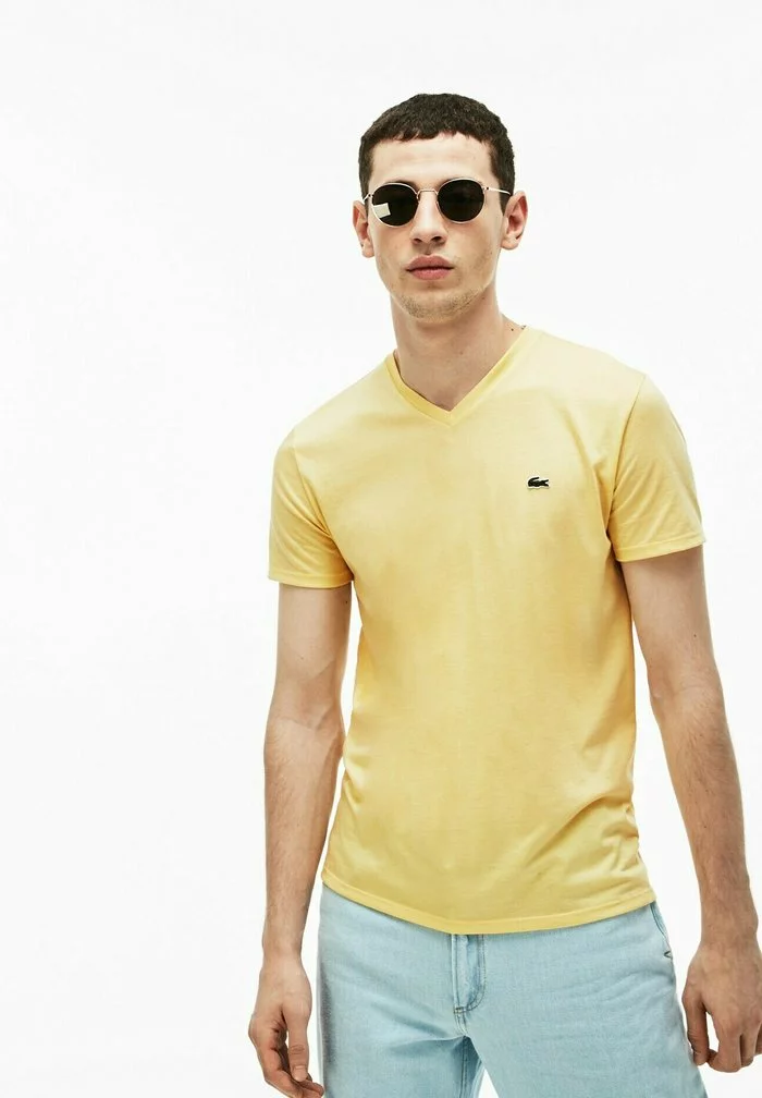 Lacoste T-shirt Basique - Jaune 1 Lacoste T-shirt Basique - Jaune