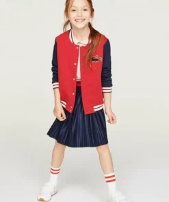 Lacoste KINDER - Sweat à Capuche Zippé - Rouge / Bleu Marine