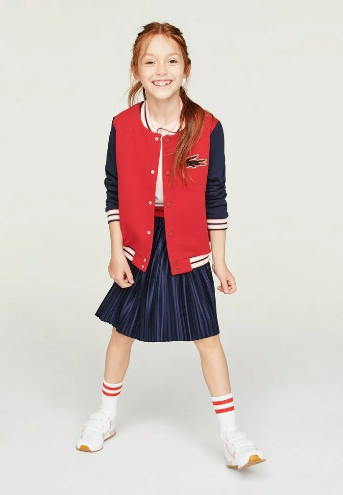 Lacoste KINDER - Sweat à Capuche Zippé - Rouge / Bleu Marine 1 Lacoste KINDER - Sweat à Capuche Zippé - Rouge / Bleu Marine