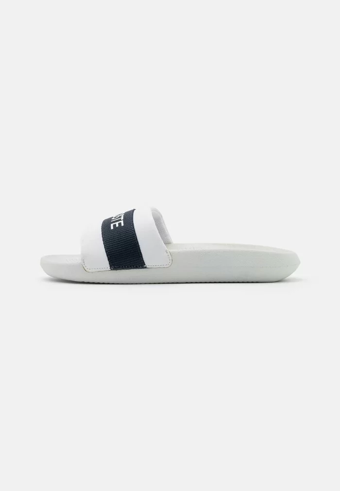 Lacoste CROCO SLIDE - Mules - White/navy 2 Lacoste CROCO SLIDE - Mules - White/navy – Image 2