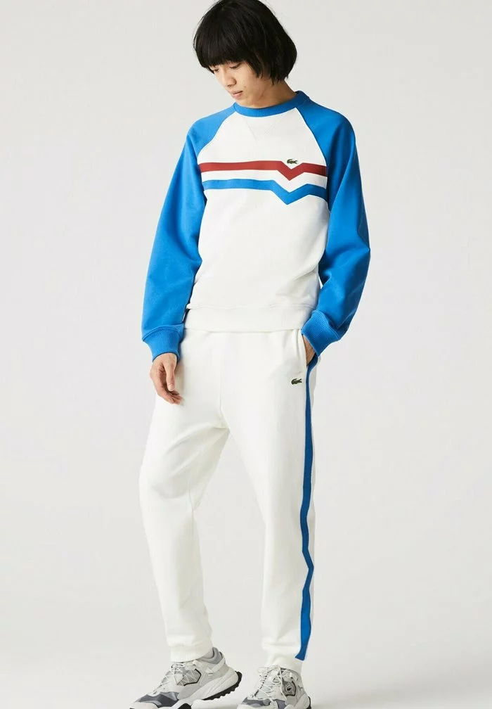 Lacoste Sweatshirt - Blanc Bleu Rouge 2 Lacoste Sweatshirt - Blanc Bleu Rouge – Image 2
