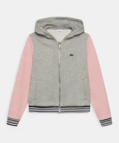 Lacoste UNISEX - Sweat à Capuche Zippé - Heather Wall Chine/lotus 1-navy Blue-white