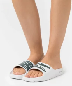 Lacoste CROCO - Mules - White/dark Green