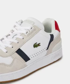 Lacoste T-CLIP 0120 2 SFA - Baskets Basses - Wht/nvy/red -Lacoste Soldes Magasin db1edca28f9e49cba2b756dbed9d5409