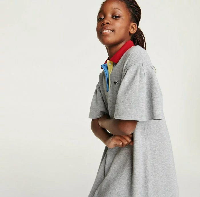 Lacoste Robe De Jour - Gris Chine / Blanc 2 Lacoste Robe De Jour - Gris Chine / Blanc – Image 2