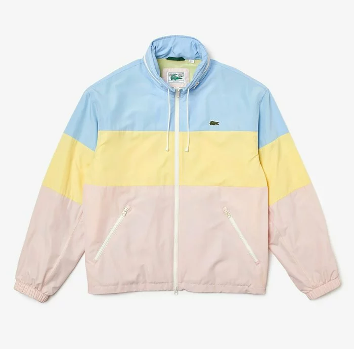 Lacoste BH8063 - Veste Mi-saison - Bleu / Jaune / Rose Pale 6 Lacoste BH8063 - Veste Mi-saison - Bleu / Jaune / Rose Pale – Image 6