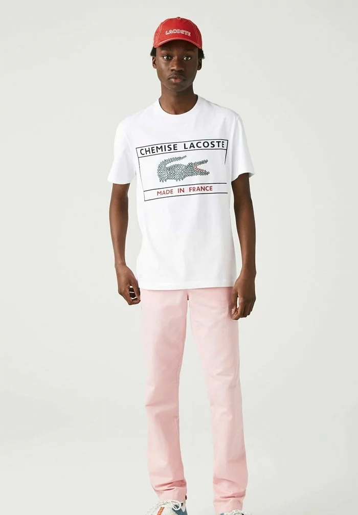 Lacoste HEREN - T-shirt Imprimé - Blanc 1 Lacoste HEREN - T-shirt Imprimé - Blanc