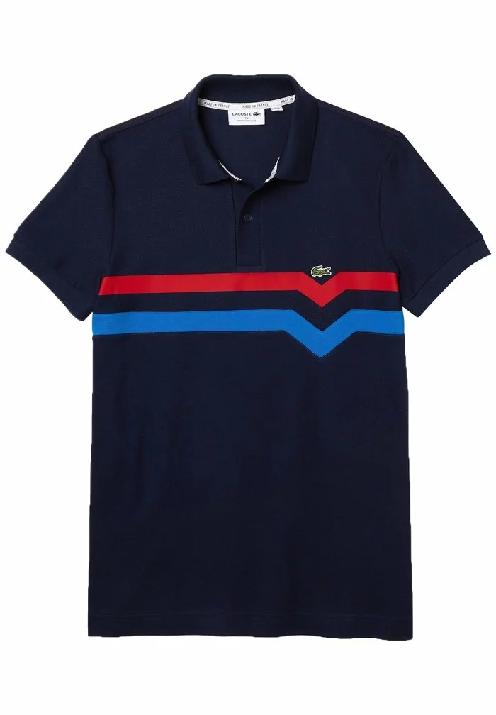 Lacoste SHORT SLEEVE - Polo - Bleu Marine/rouge/bleu 1 Lacoste SHORT SLEEVE - Polo - Bleu Marine/rouge/bleu