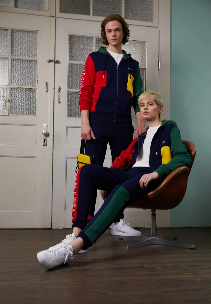 Lacoste UNISEX - Sweat à Capuche Zippé - Navy Blue/red/green/broom 1 Lacoste UNISEX - Sweat à Capuche Zippé - Navy Blue/red/green/broom