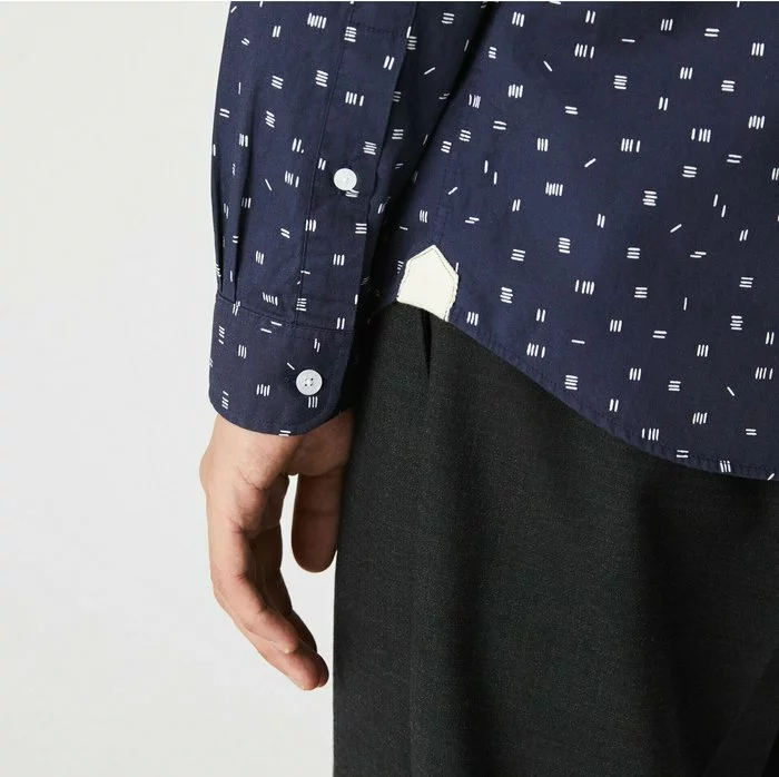 Lacoste LANGE MOUW - Chemise - Bleu Marine / Blanc 4 Lacoste LANGE MOUW - Chemise - Bleu Marine / Blanc – Image 4