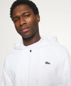 Lacoste Sweat à Capuche Zippé - Blanc -Lacoste Soldes Magasin ed22c4e5752c43eeb153298b30a717ce