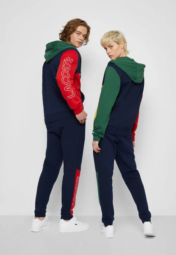 Lacoste UNISEX - Sweat à Capuche Zippé - Navy Blue/red/green/broom 4 Lacoste UNISEX - Sweat à Capuche Zippé - Navy Blue/red/green/broom – Image 4