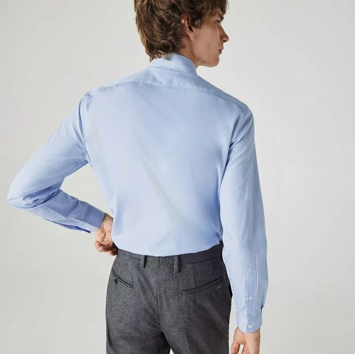 Lacoste Chemise - Blanc / Bleu 3 Lacoste Chemise - Blanc / Bleu – Image 3