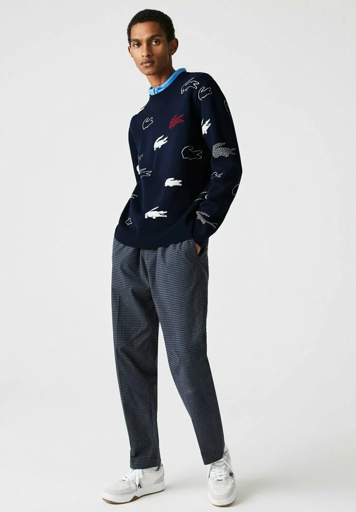 Lacoste Pullover - Bleu Marine Blanc 1 Lacoste Pullover - Bleu Marine Blanc