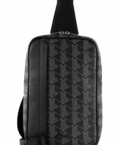 Lacoste THE BLEND - Sac Bandoulière - Allover Monogram Noir/ Gris