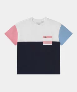 Lacoste T-shirt Imprimé - Navy Blue/white/lotus