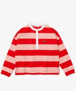 LACOSTE POLO ML - T-shirt à Manches Longues - Rouge Rose Jaune