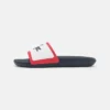 Lacoste CROCO SLIDE - Sandales De Bain - White/navy/red