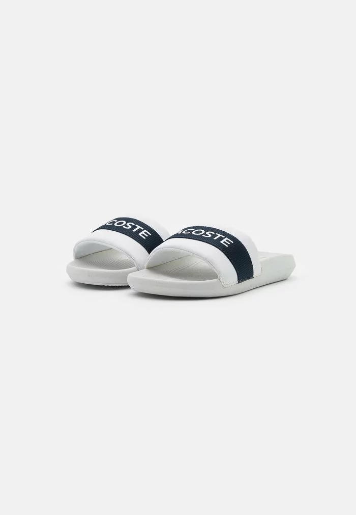 Lacoste CROCO SLIDE - Mules - White/navy 3 Lacoste CROCO SLIDE - Mules - White/navy – Image 3