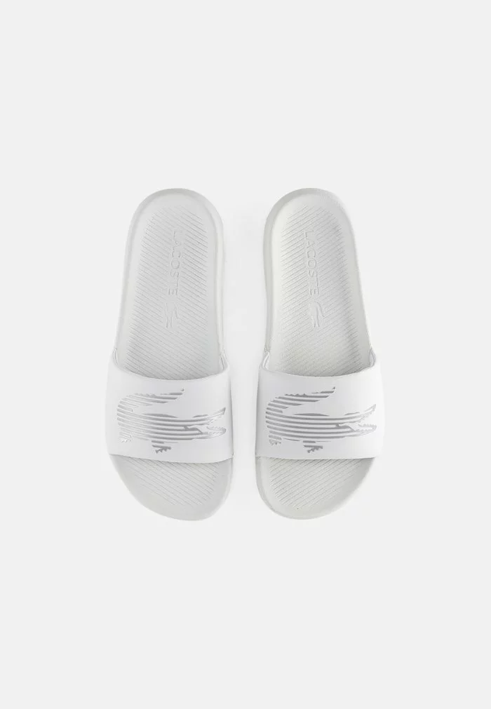 Lacoste CROCO SLIDE - Mules - Wht/slv 4 Lacoste CROCO SLIDE - Mules - Wht/slv – Image 4